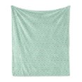 thumbnail image 1 of Turquoise Soft Flannel Fleece Blanket, Monochrome Star Pattern Horizontal Rows Space Inspirations Lines Background, Cozy Plush for Indoor and Outdoor Use, 70" x 90", Mint White Cream, by Ambesonne, 1 of 5