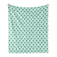 thumbnail image 1 of Turquoise Soft Flannel Fleece Blanket, Vintage Geometric Pattern with Diamonds and Circles Abstract Symmetric Forms, Cozy Plush for Indoor and Outdoor Use, 60" x 80", Turquoise Cream, by Ambesonne, 1 of 5