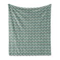 thumbnail image 1 of Turquoise Soft Flannel Fleece Blanket, Wavy Lines with Abstract Chevron Pattern Herringbone Stripes Retro Zigzag Image, Cozy Plush for Indoor and Outdoor Use, 50" x 70", Multicolor, by Ambesonne, 1 of 6