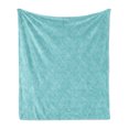 thumbnail image 1 of Turquoise Soft Flannel Fleece Throw Blanket, Abstract Ocean Waves Pattern Summer Inspired Vintage Grunge Illustration, Cozy Plush for Indoor and Outdoor Use, 50" x 70", Pale Blue White, by Ambesonne, 1 of 5