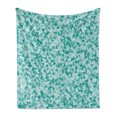 thumbnail image 1 of Turquoise Soft Flannel Fleece Throw Blanket, Abstract Triangle Shape in Modern Contemporary Geometrical Design Artwork, Cozy Plush for Indoor and Outdoor Use, 70" x 90", Turquoise Teal, by Ambesonne, 1 of 5