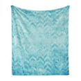 thumbnail image 1 of Turquoise Soft Flannel Fleece Throw Blanket, Geometric Design Chevron Patterns on Old Vintage Paper Contemporary Art Print, Cozy Plush for Indoor and Outdoor Use, 50" x 70", Turquoise, by Ambesonne, 1 of 5