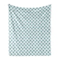 thumbnail image 1 of Turquoise Soft Flannel Fleece Throw Blanket, New Years Christmas Theme Winter Snow Gloves with Furry Borders Image, Cozy Plush for Indoor and Outdoor Use, 50" x 60", White and Pale Blue, by Ambesonne, 1 of 6