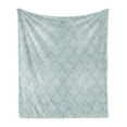 thumbnail image 1 of Turquoise Soft Flannel Fleece Throw Blanket, Vintage Medieval Grunge Floral Illustration Abstract Classic Pattern, Cozy Plush for Indoor and Outdoor Use, 50" x 70", Bluegrey Cream, by Ambesonne, 1 of 6