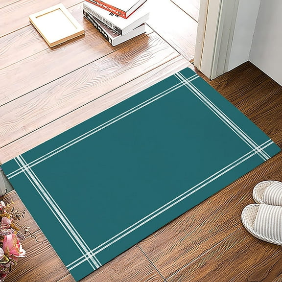 Turquoise Solid ColorBathroom Shower Mat Doormat Non Slip,Floor Rug Absorbent Carpets Floor Mat Home Decor for Kitchen Bedroom Rug 18"X 30"