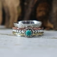 thumbnail image 1 of Turquoise Spinner Band Ring | Blue Turquoise Gemstone Ring | Natural Turquoise | Fidget Ring|Silver Anxiety Ring |Fidget Ring |Textured Ring, 1 of 3