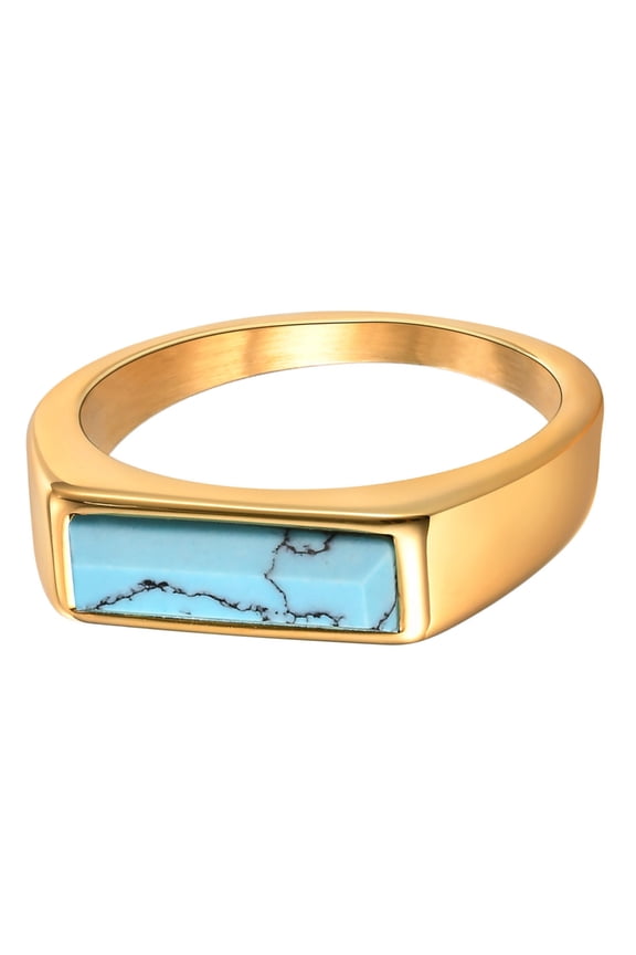 Turquoise Stackable Ring 5g Lightweight Design Anti Tarnish Metal Wedding Jewelry