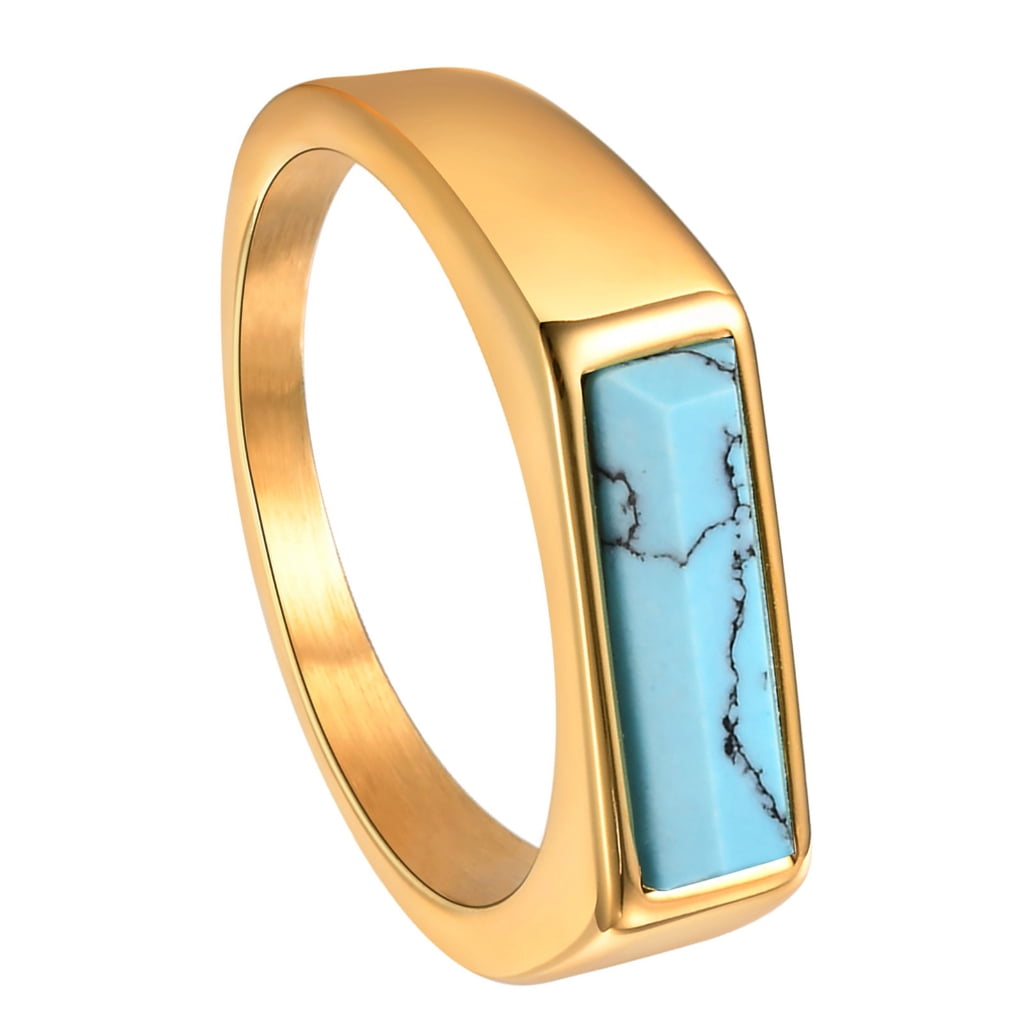 Turquoise Stackable Ring 5g Lightweight Design Anti Tarnish Metal ...