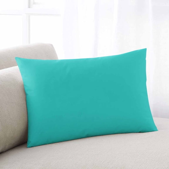 Turquoise Standard Pillow Covers, Modern Pure Turquoise Soft Breathable Throw Pillow Cases with Invisible Zipper, Decorative Pillowcase Pillows Protectors for Sofa Bed Chair 20"x26"