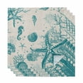 thumbnail image 1 of Turquoise Starfish Cloth Napkins, Ocean Nautical Seahorse Coral Shell Washable and Reusable Dinner Napkins Set of 4, Table Napkin for Kitchen Party Birthday Wedding Hotel Housewarming 20"x20", 1 of 8
