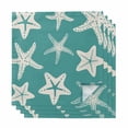 thumbnail image 1 of Turquoise Starfish Coastal Cloth Napkins, Nautical Summer Ocean Abstract Art Washable and Reusable Dinner Napkins Set of 4, Table Napkin for Kitchen Party Birthday Wedding Hotel Housewarming 20"x20", 1 of 9
