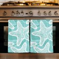 thumbnail image 1 of Turquoise Starfish Coastal Kitchen Towels Set of 3, Nautical Summer Ocean Absorbent Dish Towels for Kitchen, Microfiber Hand Towel, Quick Drying Tea Towel for Cleaning Decorative Dishcloths, 1 of 7