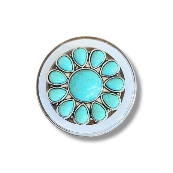 Turquoise Stone Cellphone Grip with Kickstand - Durable Resin-Alloy Wireless Magnetic Mobile Phone Accessory, Smooth Expand-Contract Mount, Secure Comfortable Hold, Hands-Free Streaming Support, Phon