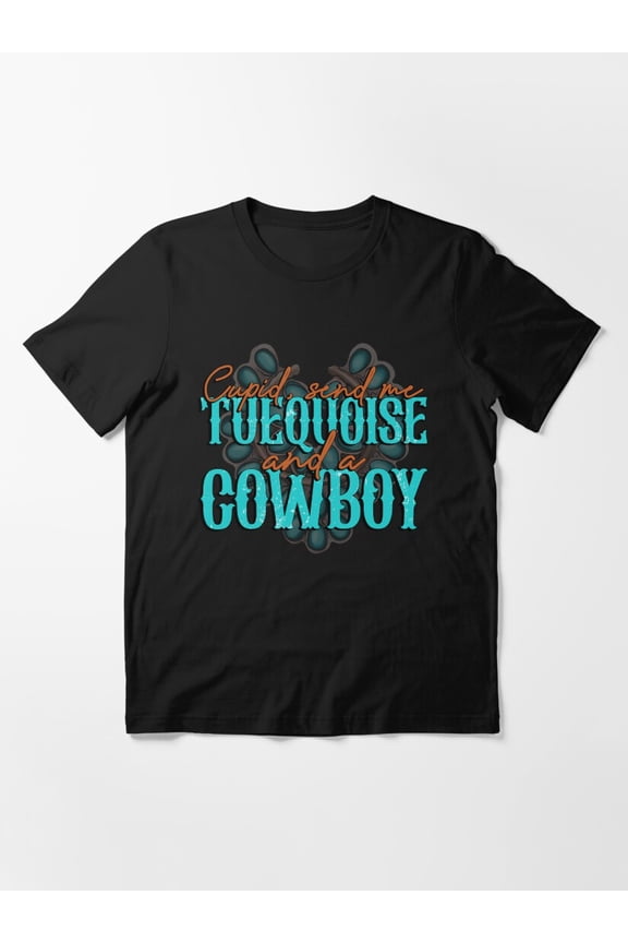 Turquoise Stone Jewelry Color Cowboy Western Style Design Unisex T-Shirt up to Size 5XL