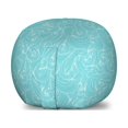 thumbnail image 1 of Turquoise Storage Toy Bag Chair, Abstract Ocean Waves Pattern Summer Inspired Vintage Grunge Illustration, Stuffed Animal Organizer Washable Bag, Small Size, Pale Blue White, by Ambesonne, 1 of 3