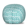 thumbnail image 1 of Turquoise Storage Toy Bag Chair, Party Themed Ocean Sealife Inspired Hand Drawn Lines Art Print, Stuffed Animal Organizer Washable Bag, Small Size, White and Pale Blue, by Ambesonne, 1 of 3