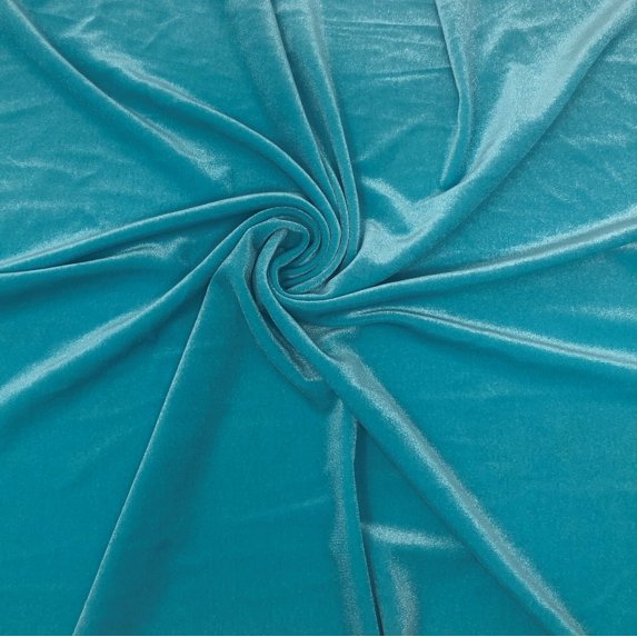 Turquoise Stretch Velvet Solid