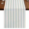 thumbnail image 1 of Turquoise Striped 70 Inch Table Runner, Farmhouse Pinstripes Geometric Color Farmhouse Dresser Scarf Cotton & Linen Tablerunner for Dining/Kitchen Island/Holiday Party Décor 13" x 70", 1 of 9