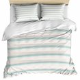 thumbnail image 1 of Turquoise Striped Bedding 3 Piece Duvet Cover Set California King, Farmhouse Pinstripes Geometric Color Soft Microfiber Comforter Cover with Zipper Closure & Pillowcases, FadeResistant Quilt Cover, 1 of 9