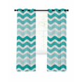 thumbnail image 1 of Turquoise Striped Ombre Blackout Curtains, Light Blocking Print Window Curtains, Geometric Modern Gradient Ocean White Thermal Insulated Window Drapes for Living Room 2 Panels, 104"W x 52"L, 1 of 9