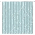 thumbnail image 1 of Turquoise Striped Shower Curtain Line Wavy Simple Modern Fashion Fabric Bathroom Decor Set with Hooks(36" WX72 H), 1 of 3