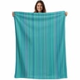 thumbnail image 1 of Turquoise Stripes Blanket Soft Cozy Warm Throw Blanket for Couch, Plush Fuzzy Flannel Fleece Blankets for Sofa, Modern Abstract Art Striped Farmhouse Bed Blankets Lightweight Gifts for Women, 30"x40", 1 of 9