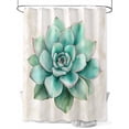 thumbnail image 1 of Turquoise Succulent Shower Curtain Set ，Waterproof Fabric Shower Curtains Watercolor Green Leaves Ferns Plants Shower Curtains for Bathroom,Bathroom Decor 36"x72", 1 of 6