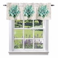 thumbnail image 1 of Turquoise Succulent Valance Curtain Watercolor Green Leaves Ferns Plants Window Valances Rod Pocket Short Curtains Window Treatments for Kitchen Bedroom Bathroom Laundry 54" x 18", 1 of 9