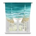 thumbnail image 1 of Turquoise Summer Beach Coastal Balloon Curtains 63 Inch Length for Living Room/Bedroom, Nautical Beige Seaside Rod Pocket Privacy Door Curtains Decorative Tie Up Shade for Window 52"x63", 1 of 8