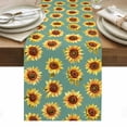 thumbnail image 1 of Turquoise Sunflowers Fall Table Runner - 72 Inch Long, Kitchen Dining Table Runner Dresser Scarves, Thanksgiving Botanical Floral Farmhouse Decor for Coffee Tables Wedding Party Banquet, 1 of 8