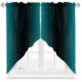 thumbnail image 1 of Turquoise and Swag Valances for Windows 2 Pack Black Gradient Swag Kitchen Curtains 36 Inches Long Rod Pocket Short Window Treatment for Kitchen Bathroom 36"x36", 1 of 8