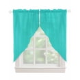 thumbnail image 1 of Turquoise Swag Valances for Windows, Modern Pure Turquoise Rod Pocket Sheer Valances for Large Windows, Swag Toppers Light Filtering for Kitchen Living Room 2 Panels 36''x63'', 1 of 6