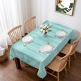 thumbnail image 1 of Turquoise Table Cloth Waterproof Tablecloths, Modern Abstract Art Ombre Striped Tablecloth Dining Table Cover for Kitchen Party Tabletop Outdoor, Rectangle Tablecloth 60x84 Inch, 1 of 9