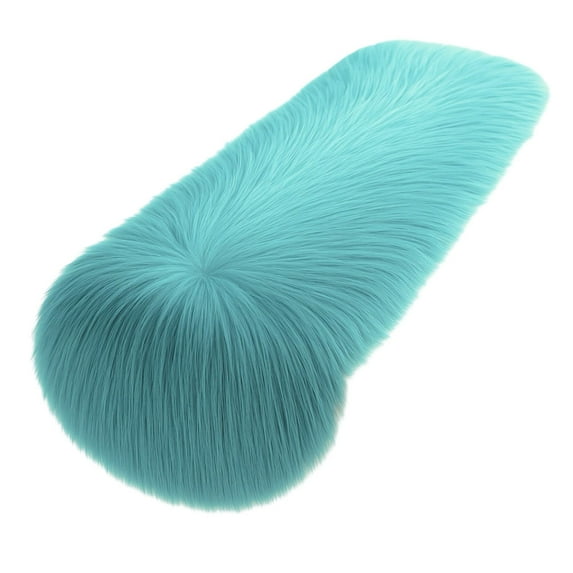 FabricLA Turquoise Faux Fur Accent Cut 12 x 30 Inches with Rounded Edges for Holiday & Christmas Decor