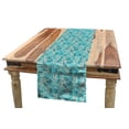 thumbnail image 1 of Turquoise Table Runner, Paisley Pattern Antique Floral Pattern Ornaments Classical Middle Eastern, Dining Room Kitchen Rectangular Runner, 16" X 72", Teal Aqua, by Ambesonne, 1 of 1