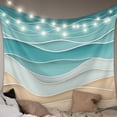 thumbnail image 1 of Turquoise Tapestry for Bedroom Wall Hanging Tapestry, Ocean Wave Stripes Modern Abstract Beach Ceiling Backdrop Tapestries Poster Blanket Wall Decor for Teens Room Living Room Dorm 39" x 59", 1 of 8