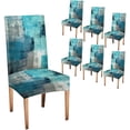thumbnail image 1 of Turquoise Teal Chair Covers for Dining Room 6 Pack and Dining Kitchen Chair Cover Chair Clipcovers Removable Washable Kitchen Chair Protector Cover, 1 of 6