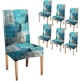 thumbnail image 1 of Turquoise Teal Chair Covers for Dining Room 6 Pack and Dining Kitchen Chair Cover Chair Clipcovers Removable Washable Kitchen Chair Protector Cover, 1 of 6