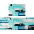 thumbnail image 1 of Turquoise Teal Modern Abstract Kitchen Rug Set,Black Grey Artistic Painting Decorative Runner Rugs with Rubber Backing,Throw Rugs Washable for Kitchen Sink,Laundry Room,Standing Desk,Boho, 1 of 6