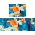 thumbnail image 1 of Turquoise Teal Modern Abstract Kitchen Rug Set,Blue Orange Artistic Painting Decorative Runner Rugs with Rubber Backing,Throw Rugs Washable for Kitchen Sink,Laundry Room,Standing Desk,Boho, 1 of 6
