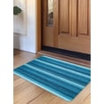 thumbnail image 1 of Turquoise Teal Ombre Door Mat&nbsp;Indoor Outdoor Entrance,Non Slip Small Rug for Kitchen Bathroom Entryway Rug,Farmhouse Modern Abstract Striped Washable Doormat Floor Mat for Office Home 18x30 Inch, 1 of 8