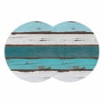 thumbnail image 1 of Turquoise Teal Round 15 Inch Placemats Set of 2, Farmhouse Retro Ombre Wooden Grain HeatResistant Non Slip Place Mats for Dining Table, Wipeable Braided Kitchen Table Mats for Housewarming, 1 of 9