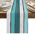thumbnail image 1 of Turquoise Teal Table Runner - 48 Inch Long, Kitchen Dining Table Runner Dresser Scarves, Farmhouse Retro Ombre Wooden Grain Farmhouse Decor for Coffee Tables Wedding Party Banquet, 1 of 8