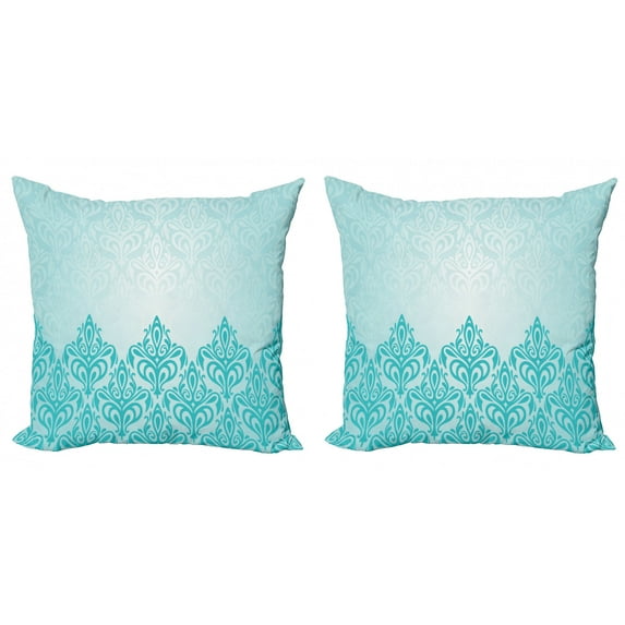 Ambesonne Blue Throw Pillow Cover 2 Pack, European Victorian Design, 18", Blue