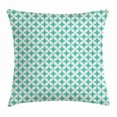 thumbnail image 1 of Turquoise Throw Pillow Cushion Cover, Vintage Geometric Pattern with Diamonds and Circles Abstract Symmetric Forms, Decorative Square Accent Pillow Case, 16 X 16 Inches, Turquoise Cream, by Ambesonne, 1 of 2