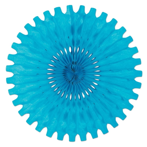 Turquoise Tissue Fan Holiday Decoration