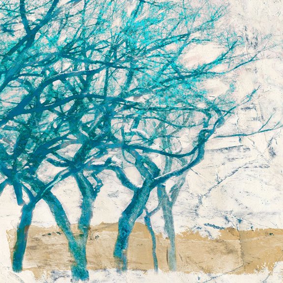 Turquoise Trees I Poster Print by Aprile Alessio (24 x 24)