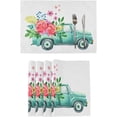 thumbnail image 1 of Turquoise Truck Placemats Set of 4 Spring Flowers Place Mats Washable for Kitchen Dining Table Heat Resistant Decorative Colth Table Mats 12x18 Inch, 1 of 6