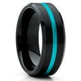 thumbnail image 1 of Turquoise Tungsten Wedding Ring,8mm Wedding Ring,Black Tungsten Ring,Anniversary Ring,Black Ring, 1 of 4