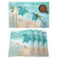 thumbnail image 1 of Turquoise Turtle Coastal Placemats Set of 4 Waves Seaside Summer Beach Ocean Place Mats Indoor Wipeable Table Mats Washable Dining Table Placemats for Kitchen Holiday Party Home Decor 13x19 Inch, 1 of 9